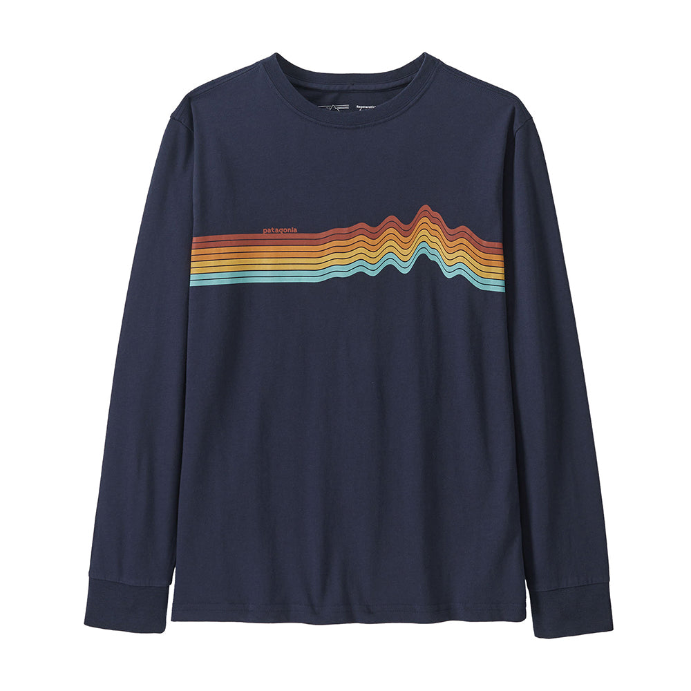 Patagonia Kids ROC Organic Cotton Long Sleeved T Shirt New Navy