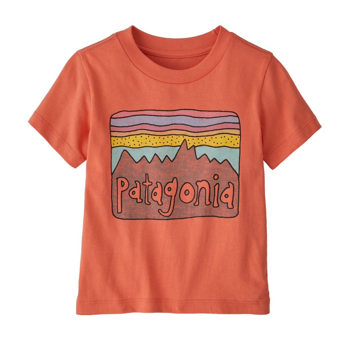 Patagonia Baby Fitz Roy Skies Organic T Shirt Coho Coral