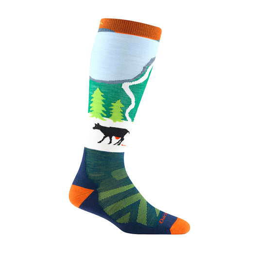 Darn Tough Kids Midweight Ski Socks (Pow Cow Green)