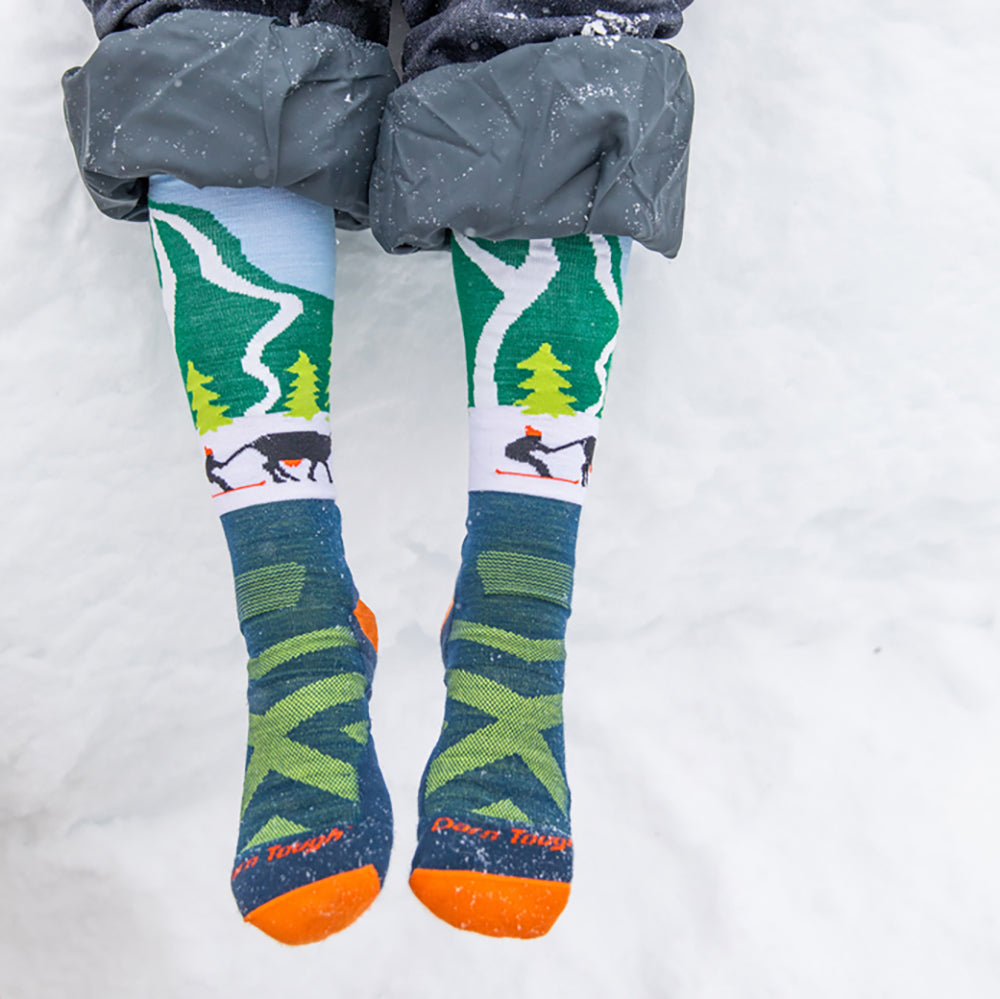 Darn Tough Kids Midweight Ski Socks (Pow Cow Green)