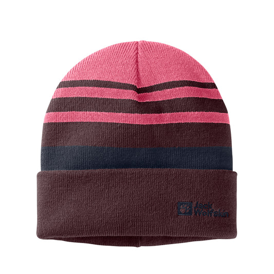 Jack Wolfskin Kids Stripy Knit Beanie (Pink Lemonade)