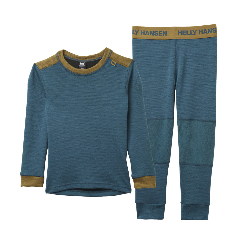 Helly Hansen Kids Lifa Merino Midweight Thermals in dark teal