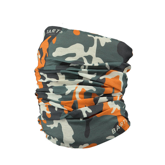 Barts Kids Neck Warmer in orange and green camo pattern