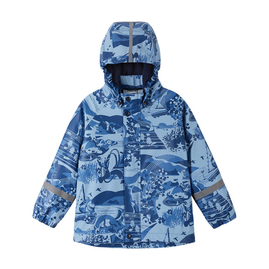 Reima Koski Kids Fleece Lined Waterproof Jacket (Denim Blue)