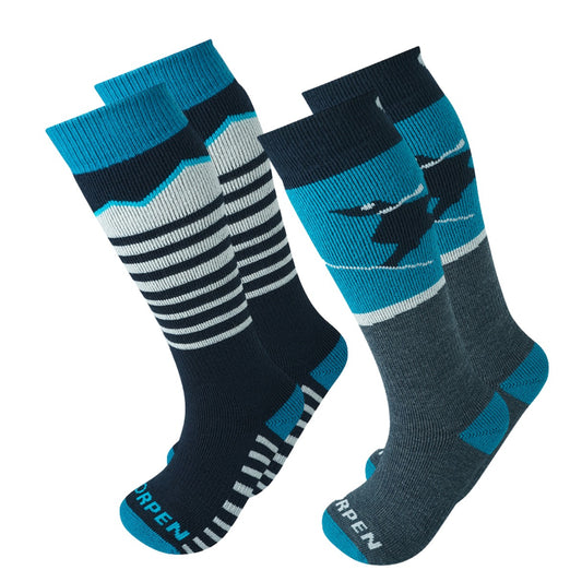 Lorpen - Twin Pack - Kids Merino Ski Socks (Blue)