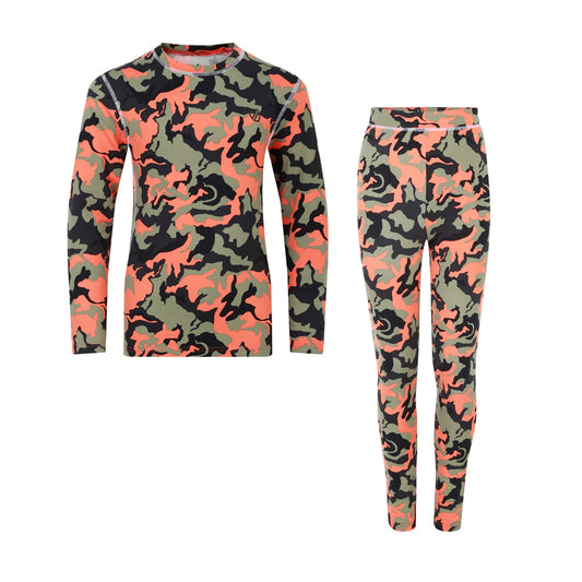 Dare2B Kids' Pow II Baselayer Set (Orange Camo)