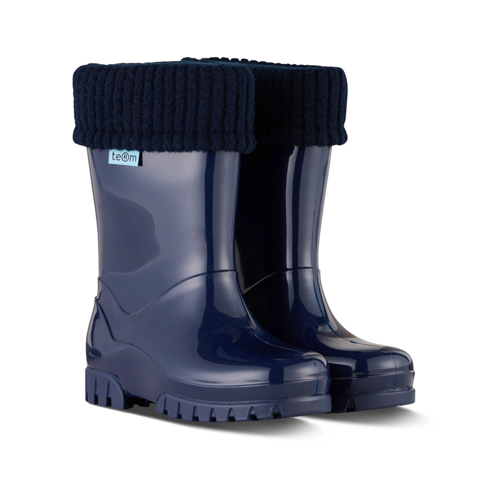 Term Kids Roll Top Welly Boots (Navy)