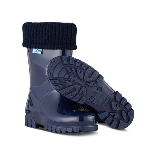 Term Kids Roll Top Welly Boots (Navy)