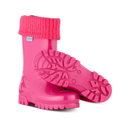 Term Kids Roll Top Welly Boots (Pink)