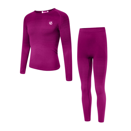 Dare2B girls pink thermal set
