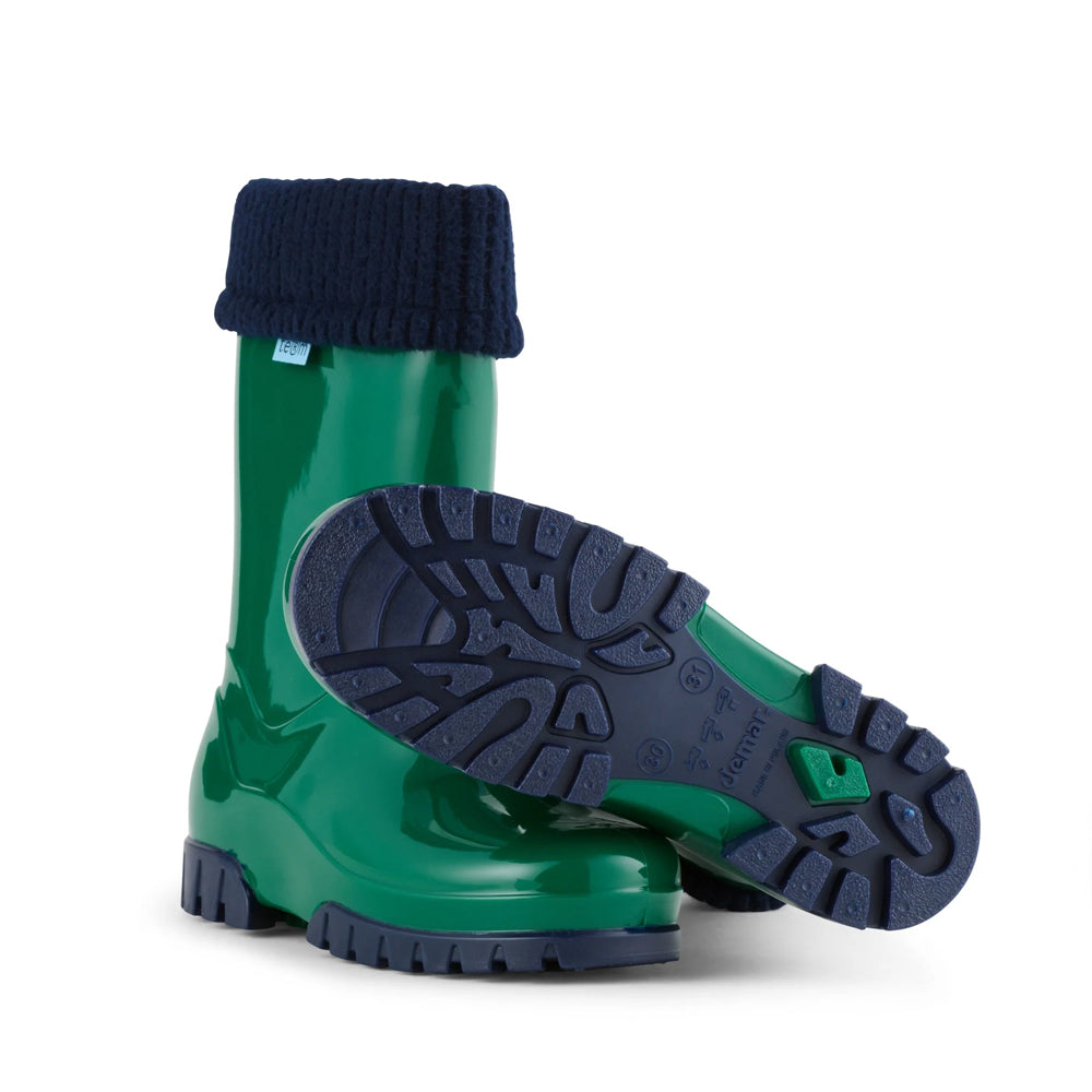 Term Kids Roll Top Welly Boots (Green)