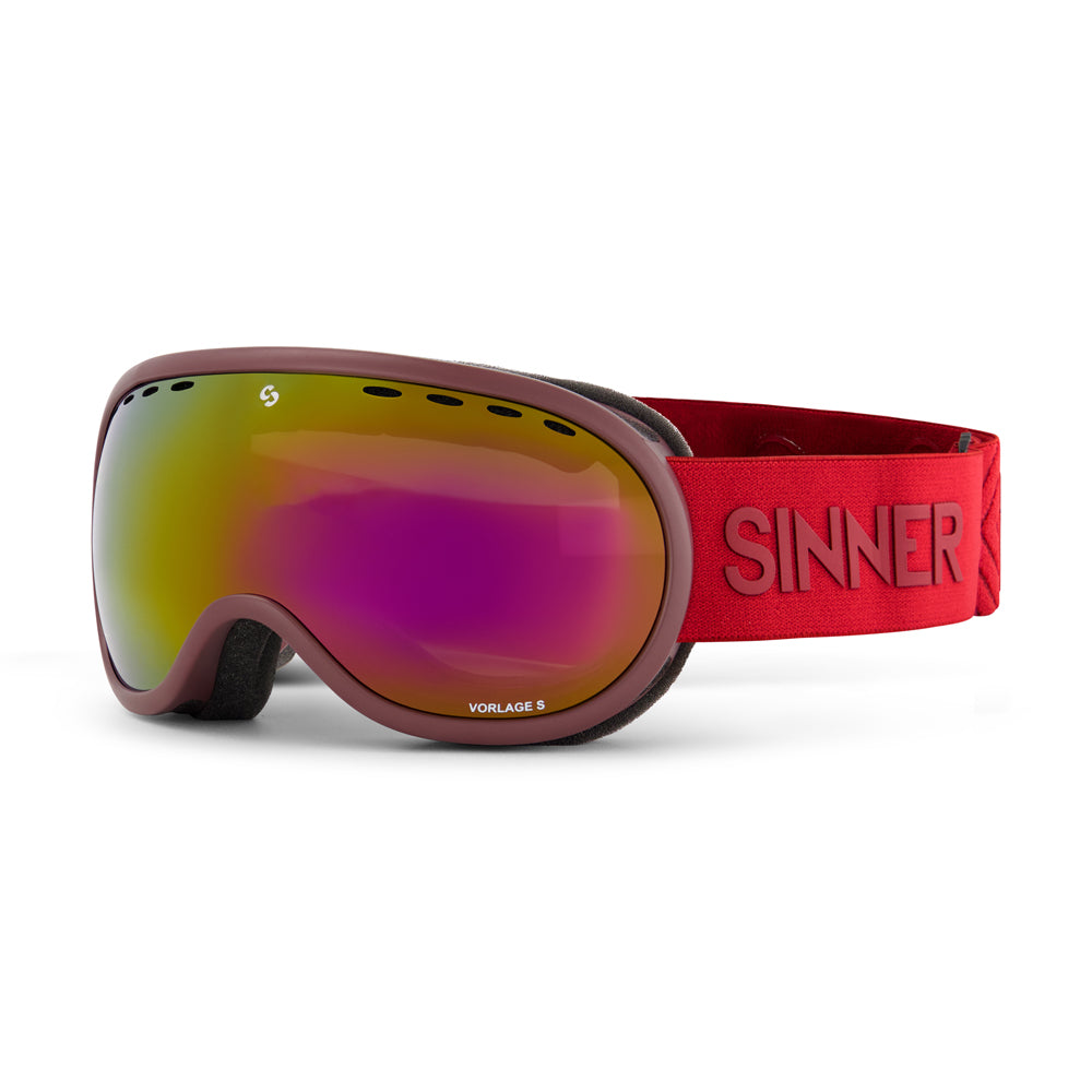 Sinner Vorlage S Youth Ski Goggles 10 yrs + (Burgundy)