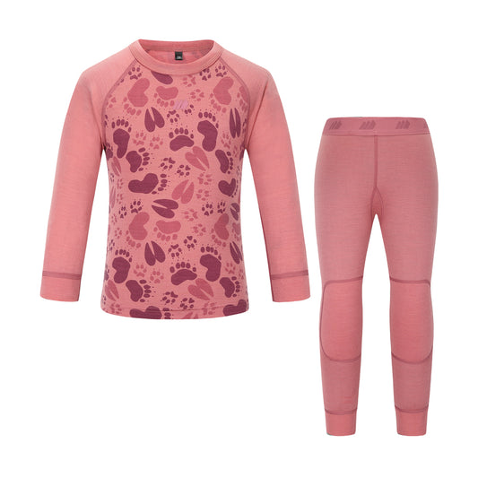 Skogstad Kids Loppa Thermal Merino Set (Wild Rose)