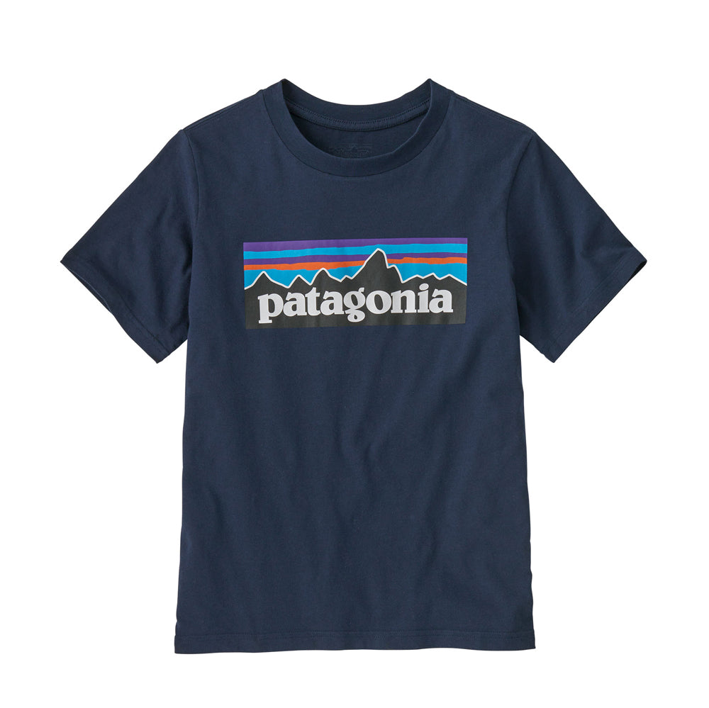 Patagonia Kids P-6 Logo Organic Cotton T-Shirt (New Navy)