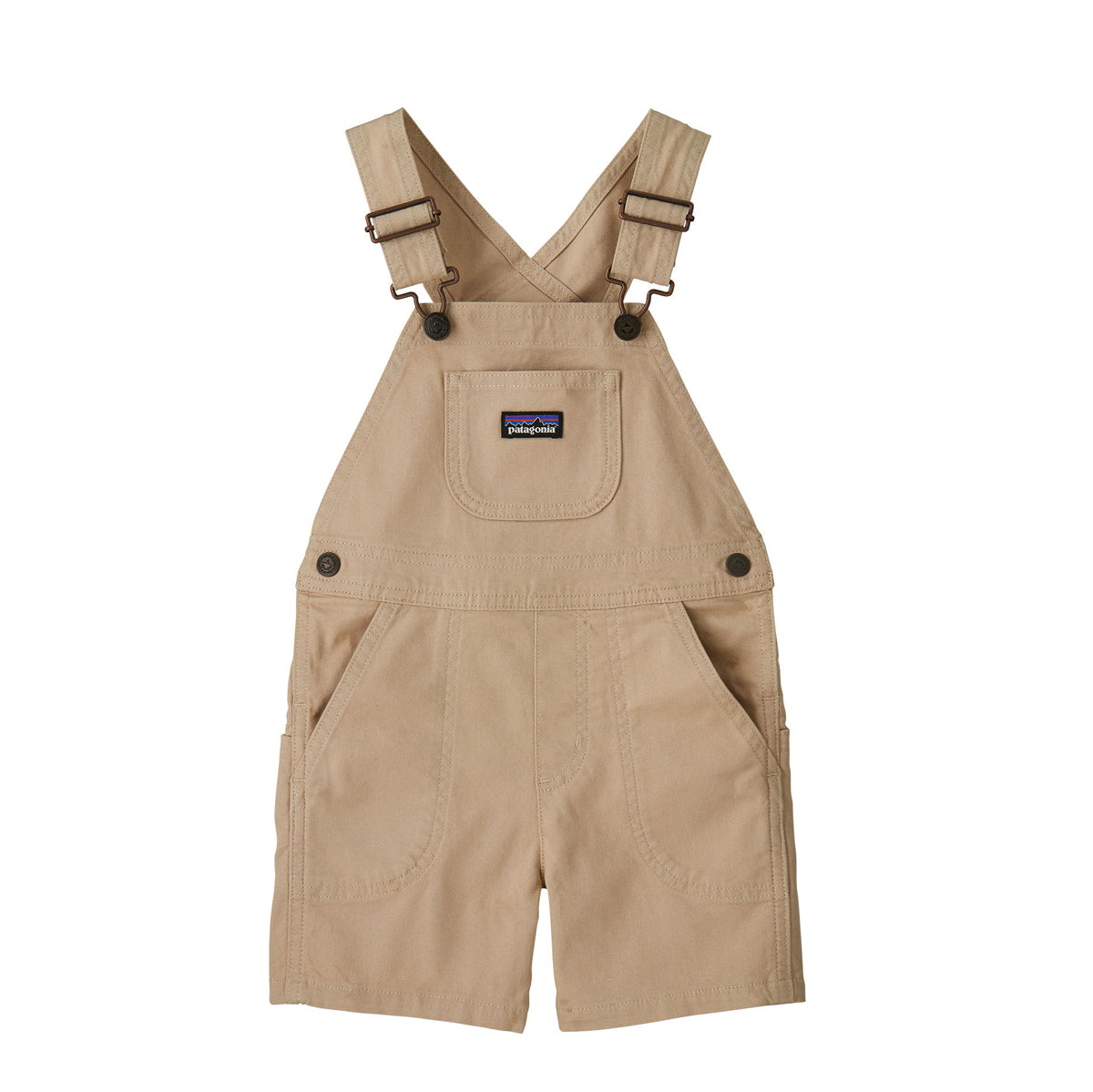 Patagonia Baby Stand Up Shortalls - baby and toddler short dungarees in beige 