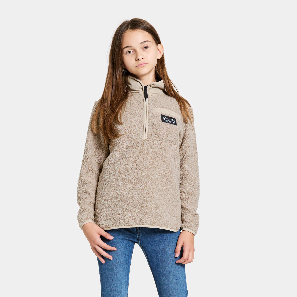 Didriksons Youth Exa Half Zip Fleece (Beach Beige)