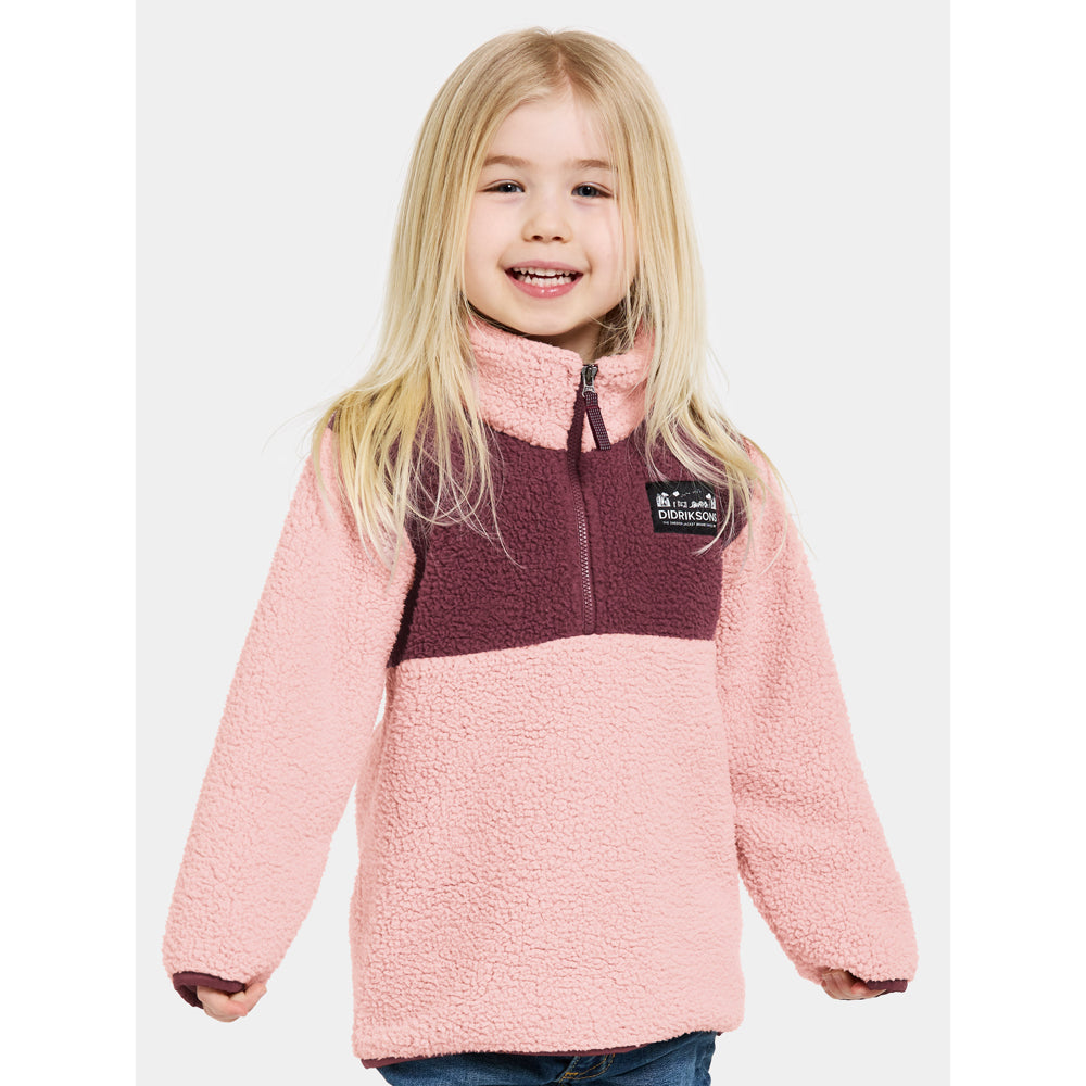 Didriksons Kids Gosig Half Zip Fleece (Dust Pink)