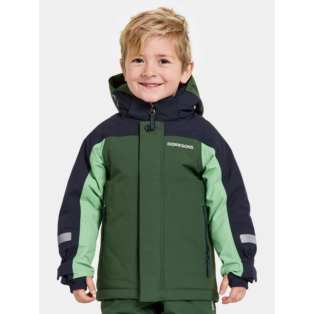 Didriksons Neptun Kids Ski Jacket (Pine Green)