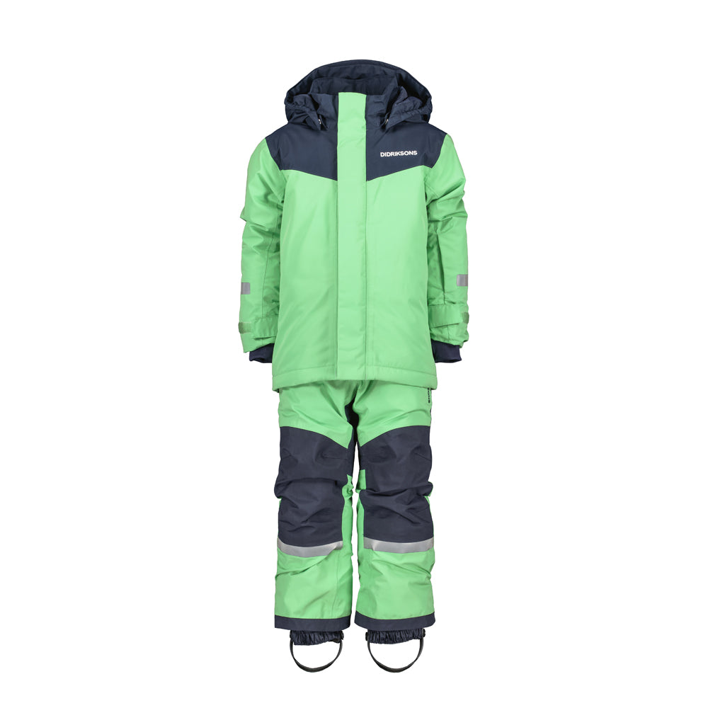 Didriksons Skare Kids Waterproof Insulated Ski Set (Dusty Lime)